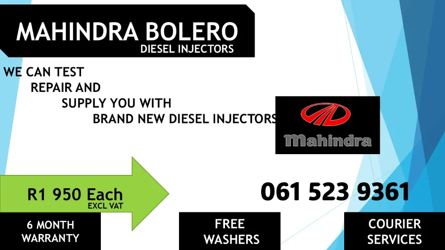 MAHINDRA DIESEL INJECTORS FOR SALE OR RECON NATIONWIDE - Private Seller MAHINDRA DIESEL INJECTORS FOR SALE OR RECON NATIONWIDE - Private Seller