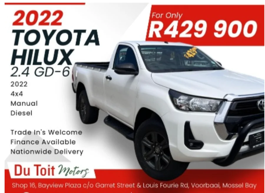 Used 2022 Toyota Hilux 2.4GD-6 4x4 SR - Du Toit Motors
