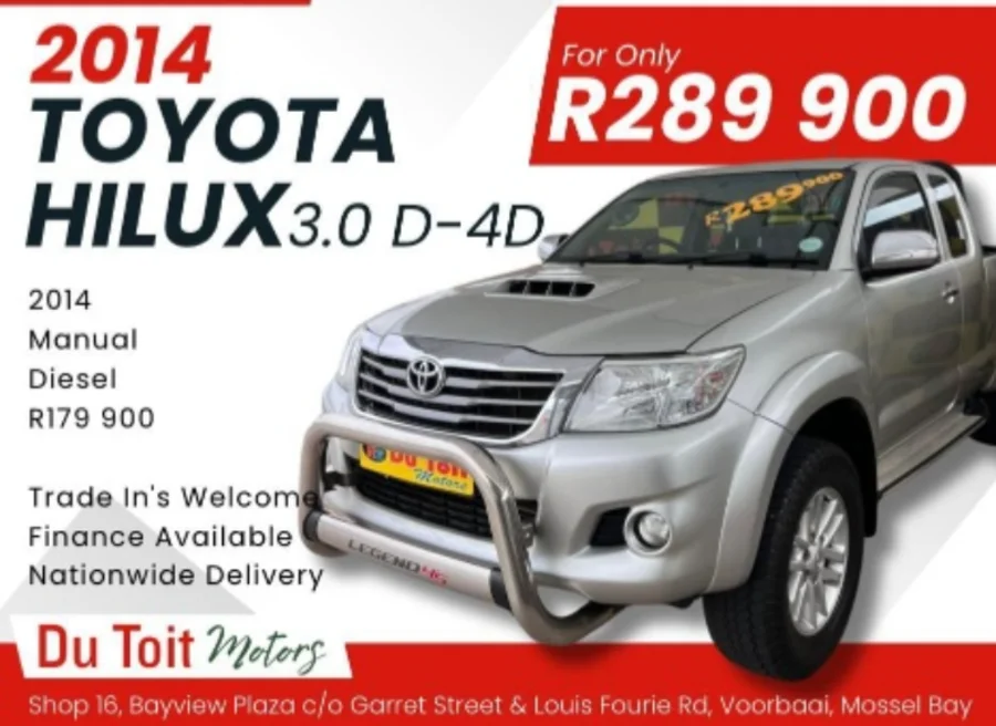 Used 2014 Toyota Hilux 3.0D-4D Raider Legend 40 - Du Toit Motors Used 2014 Toyota Hilux 3.0D-4D Raider Legend 40 - Du Toit Motors