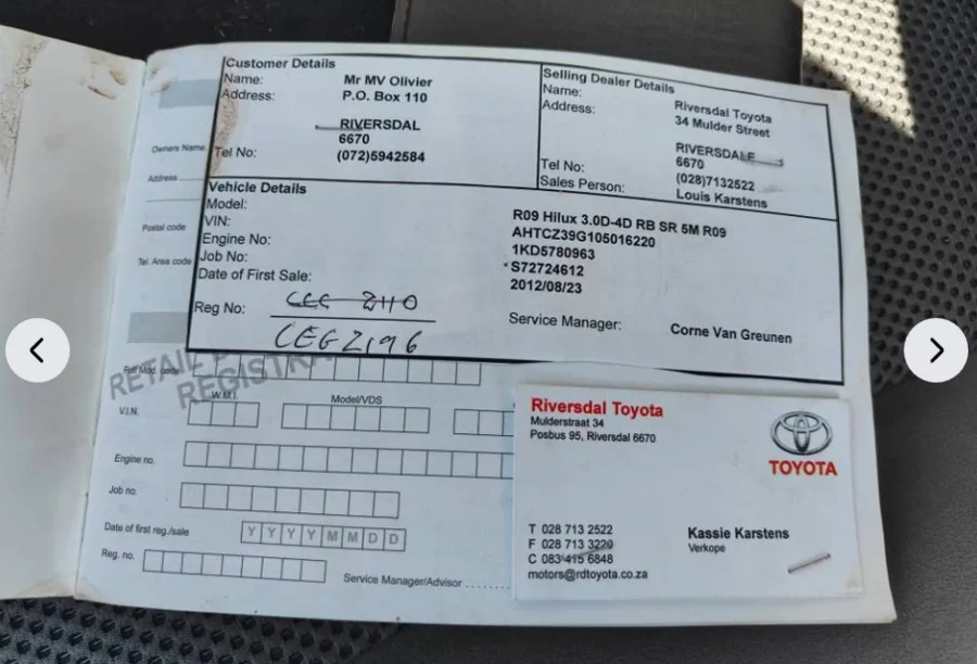Used 2012 Toyota Hilux 3.0D-4D Xtra cab Raider - Du Toit Motors