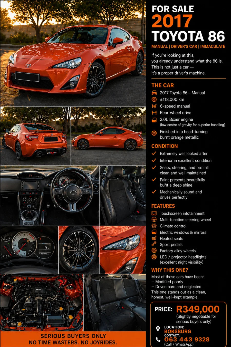 Used 2017 Toyota 86 2.0 high - Private Seller Used 2017 Toyota 86 2.0 high - Private Seller