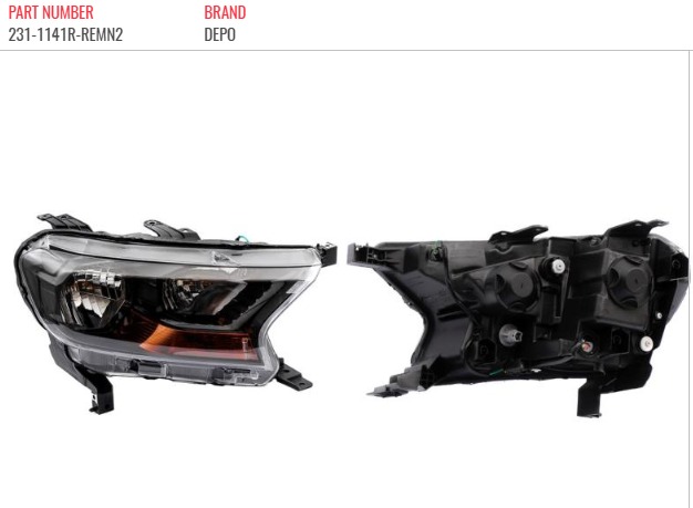 Depo Head Lamp Right side Ford Ranger T7 2016-2022