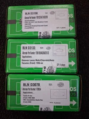 New Brake pads for Chev Aveo, Cherry QQ and Hiace