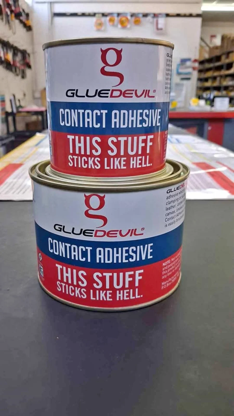 GlueDevil Contact adhesive 500ml/1L - Smiths Motor Spares GlueDevil Contact adhesive 500ml/1L - Smiths Motor Spares