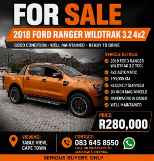 Used 2018 Ford Ranger 3.2TDCi double cab Hi-Rider Wildtrak Used 2018 Ford Ranger 3.2TDCi double cab Hi-Rider Wildtrak