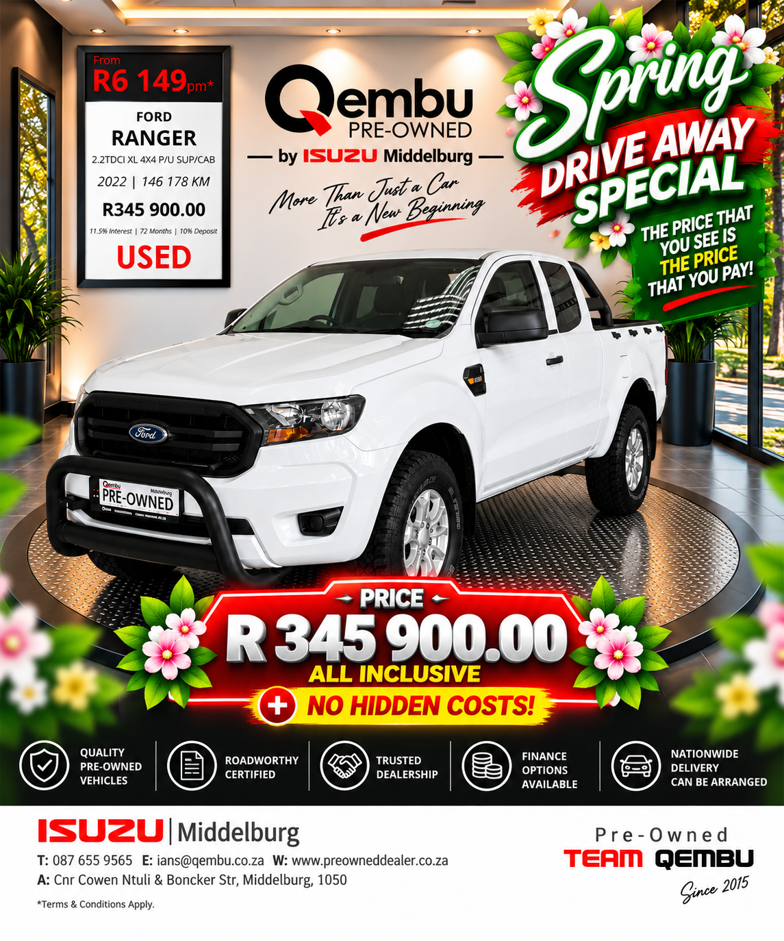 Used 2022 Ford Ranger 2.2TDCi SuperCab 4x4 XL Sport