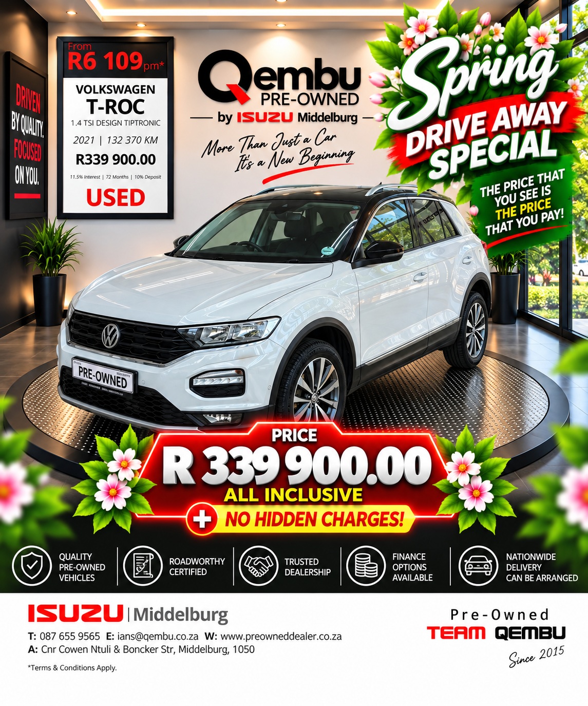 Used 2021 Volkswagen T-Roc 1.4TSI 110kW Design