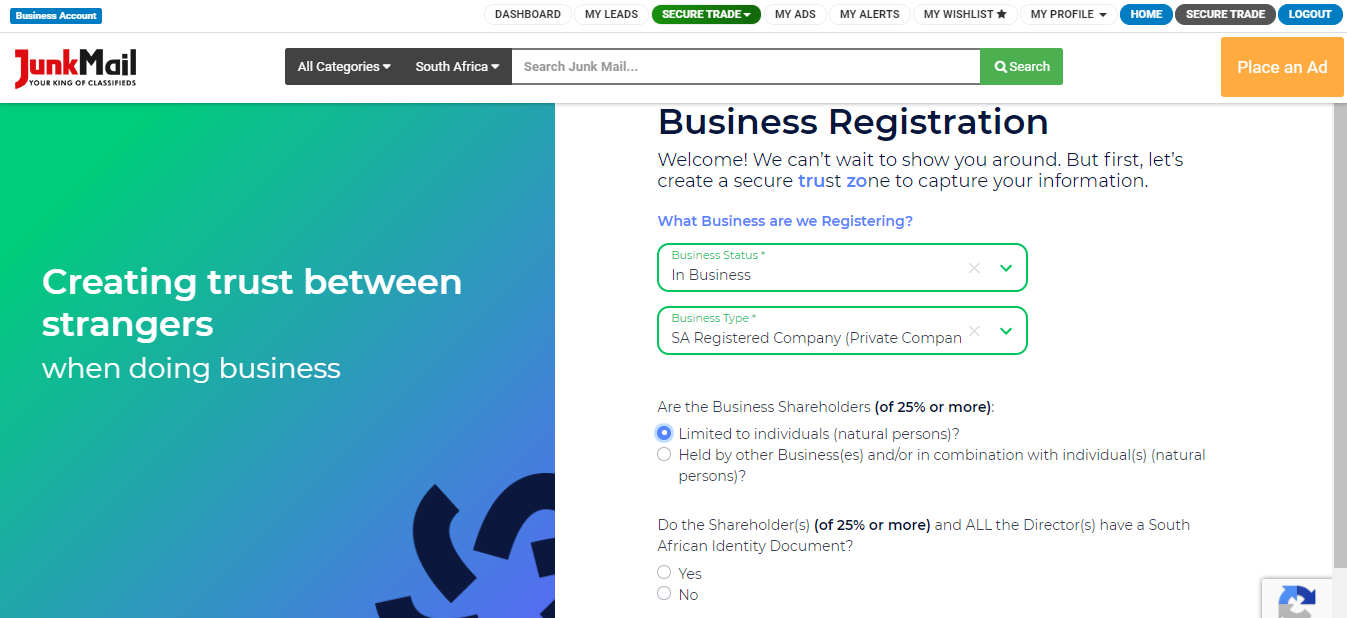 Secure Trade Business Registration | Junk Mail