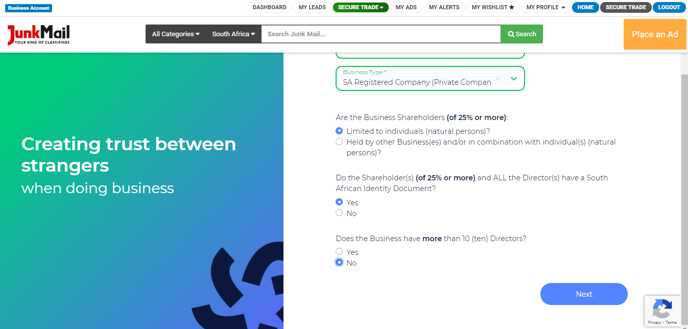 Secure Trade Business Registration | Junk Mail