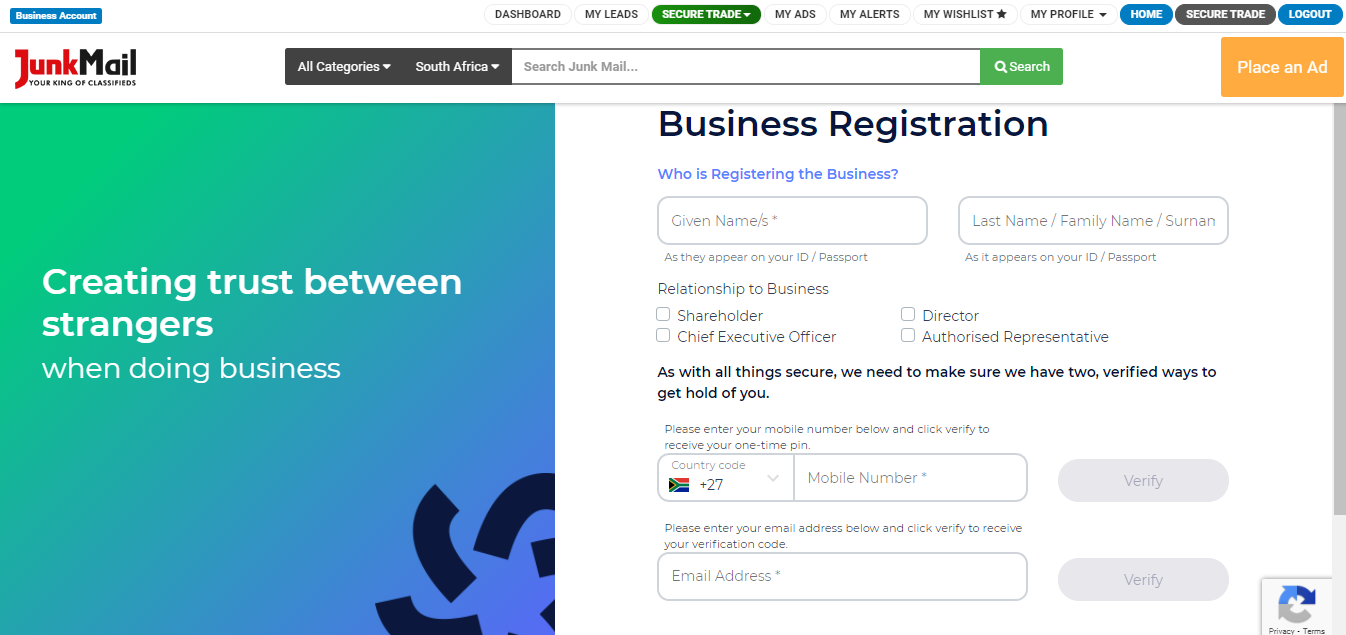 Secure Trade Business Registration | Junk Mail