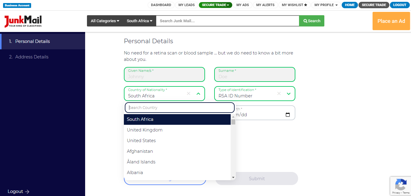 Secure Trade Business Registration | Junk Mail