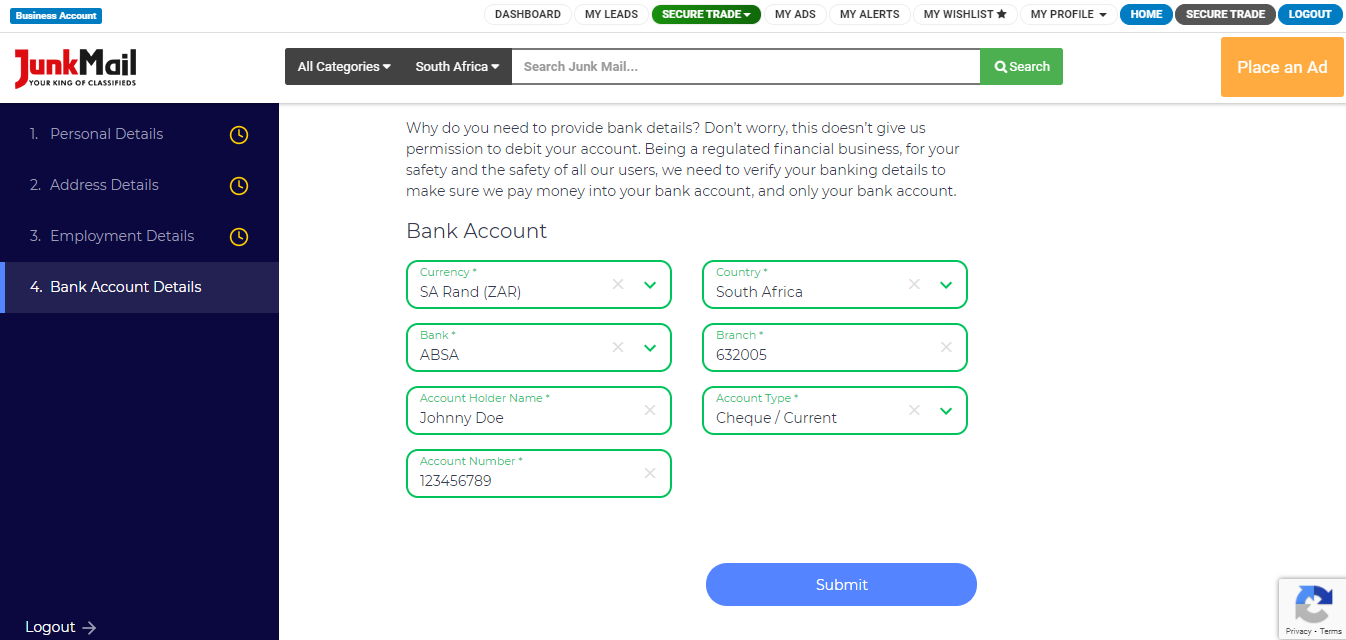 Secure Trade Business Registration | Junk Mail