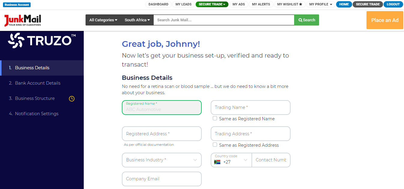 Secure Trade Business Registration | Junk Mail