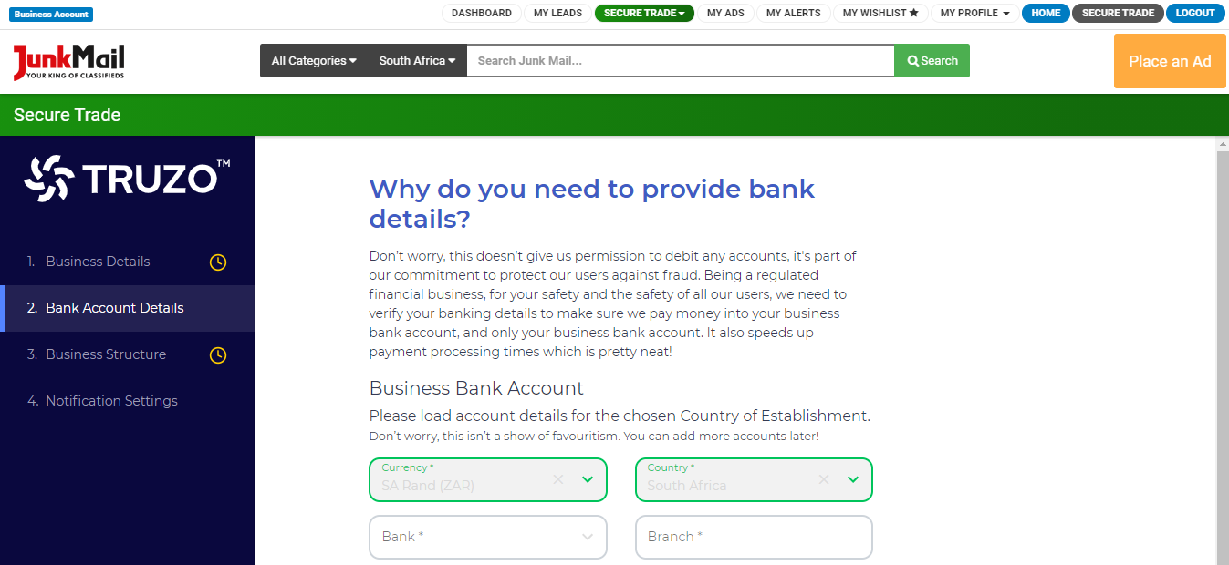 Secure Trade Business Registration | Junk Mail