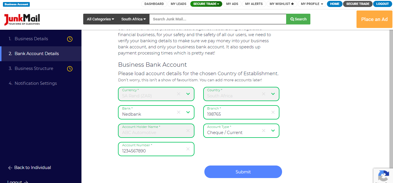 Secure Trade Business Registration | Junk Mail