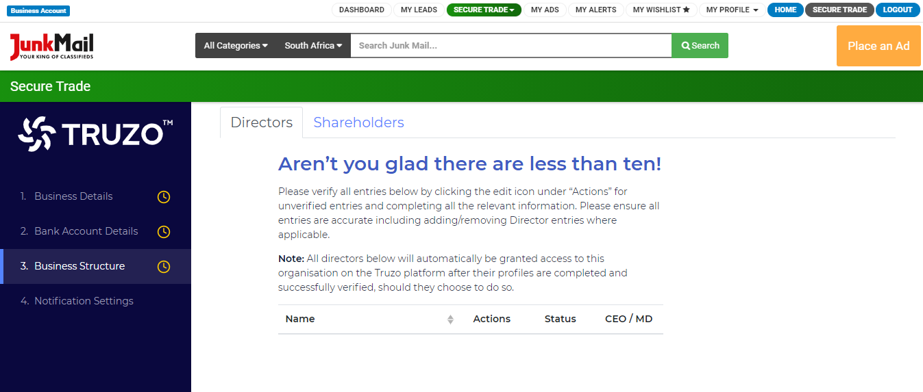 Secure Trade Business Registration | Junk Mail