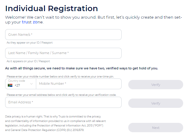 Secure Trade Registration - Basic contact details | Junk Mail