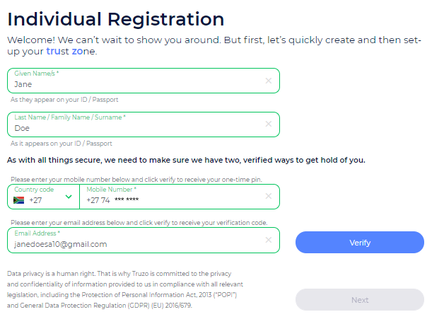 Secure Trade Registration - Basic contact details | Junk Mail