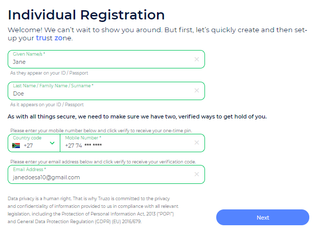 Secure Trade Registration - Basic contact details | Junk Mail