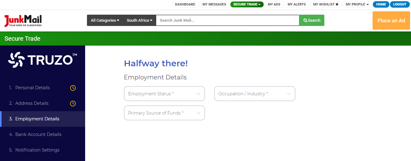 Secure Trade Registration Details | Junk Mail