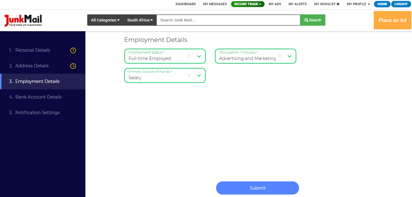 Secure Trade Registration Details | Junk Mail