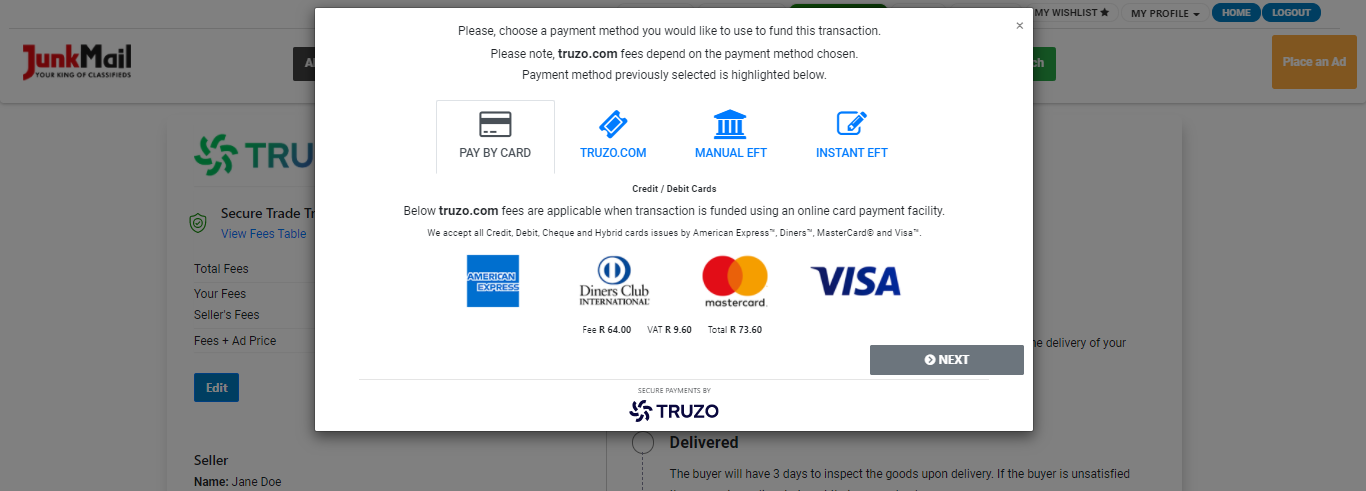 Secure Trade Payment Screen | Junk Mail
