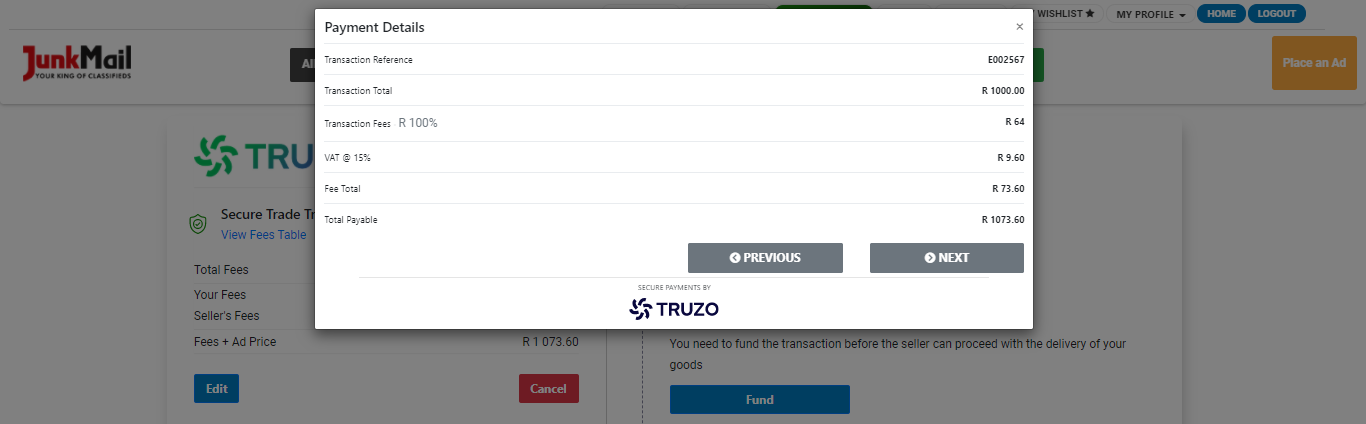 Secure Trade Payment Screen | Junk Mail