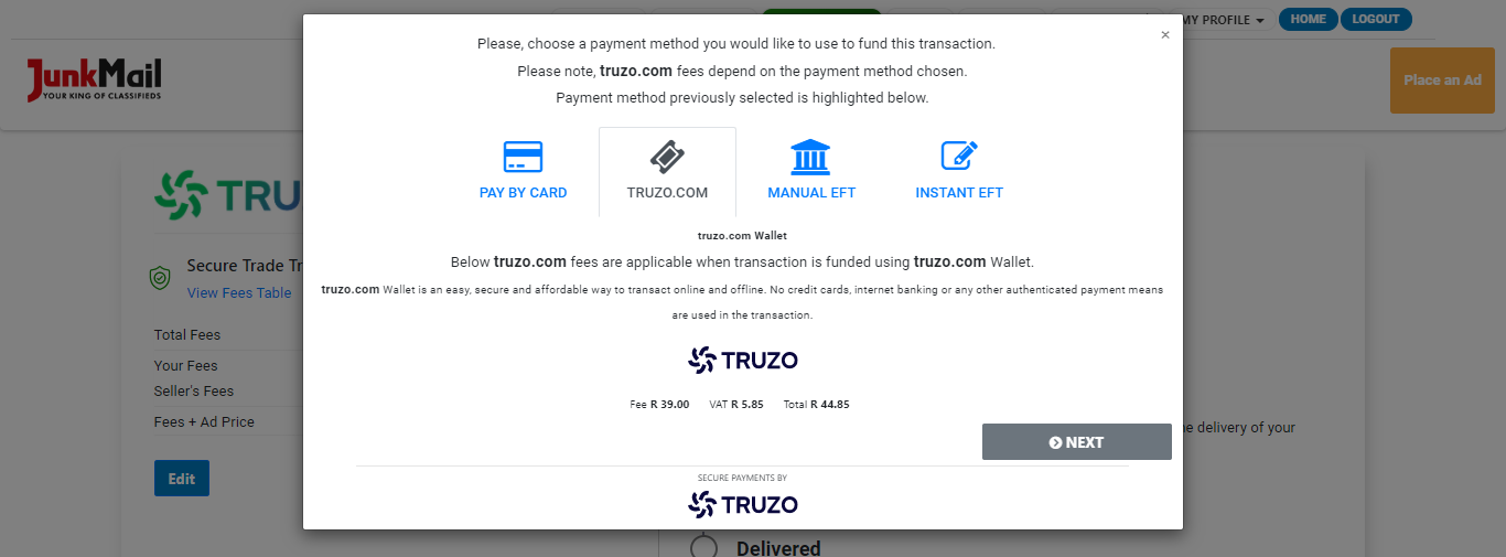Secure Trade Payment Screen | Junk Mail