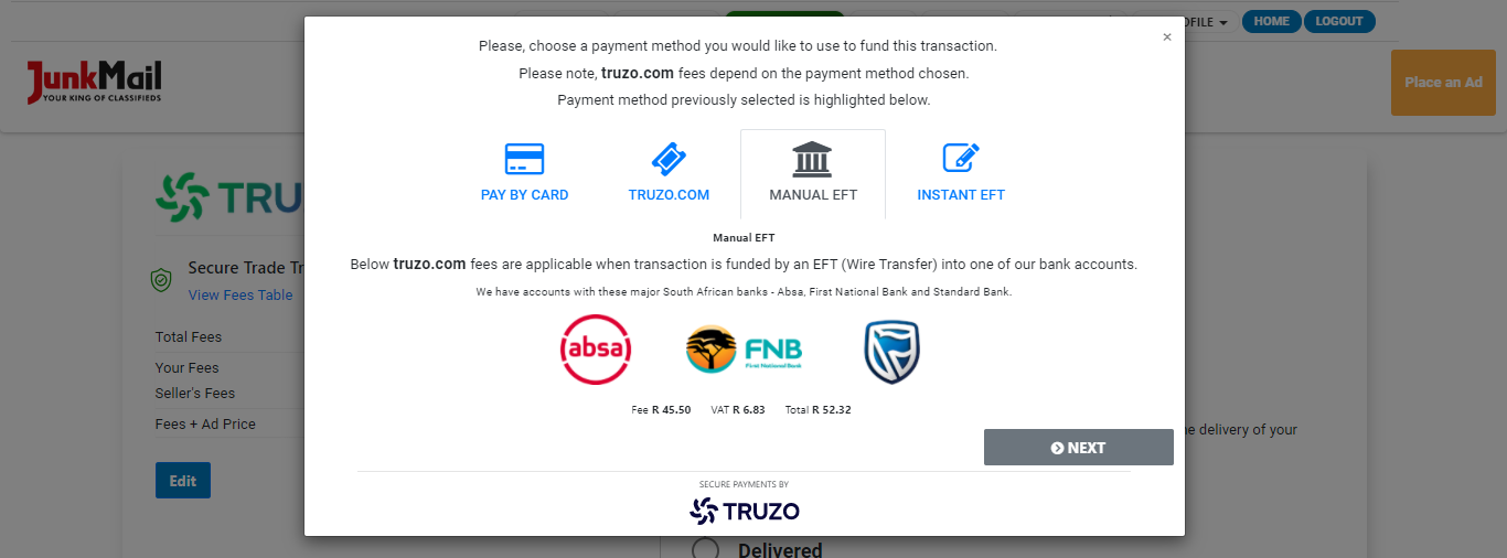 Secure Trade Payment Screen | Junk Mail