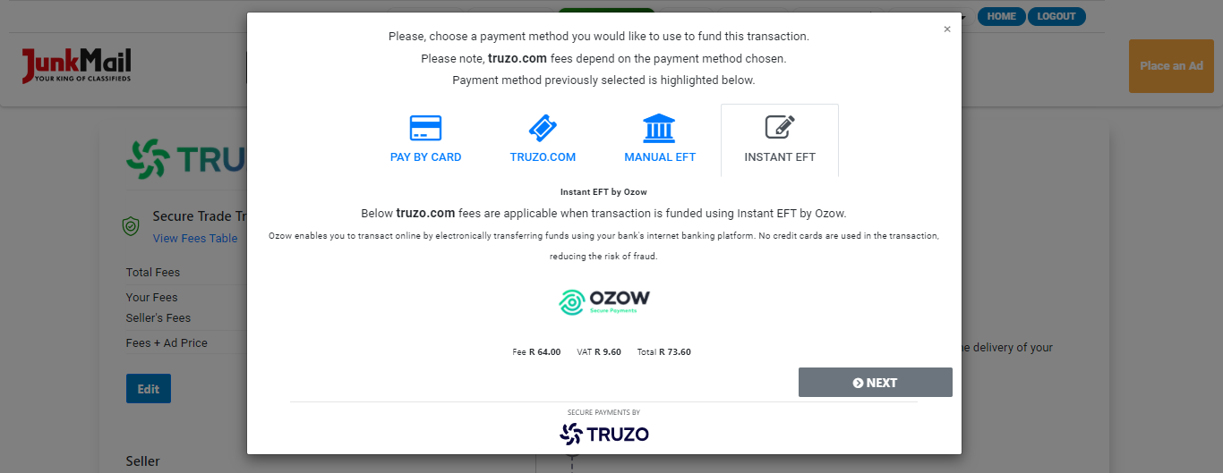 Secure Trade Payment Screen | Junk Mail