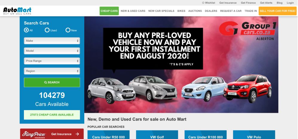 Auto Mart - Buy & Sell Cars Anywhere in South Africa