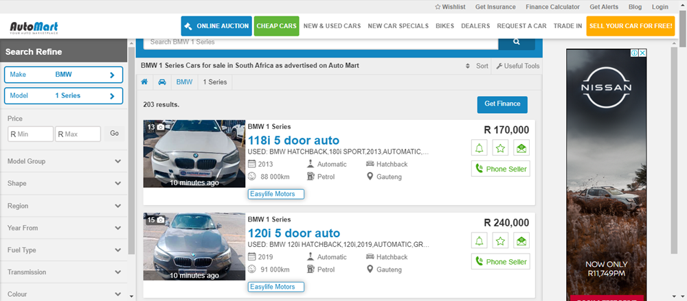 Cheapest Audi, BMW, and Mercedes-Benz, Audi, BMW, and Merc, cheapest models of Audi, BMW, and Merc on Auto Mart, BMW.png