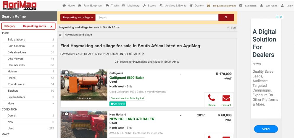 Find Haymaking and Silage equipment on AgriMag