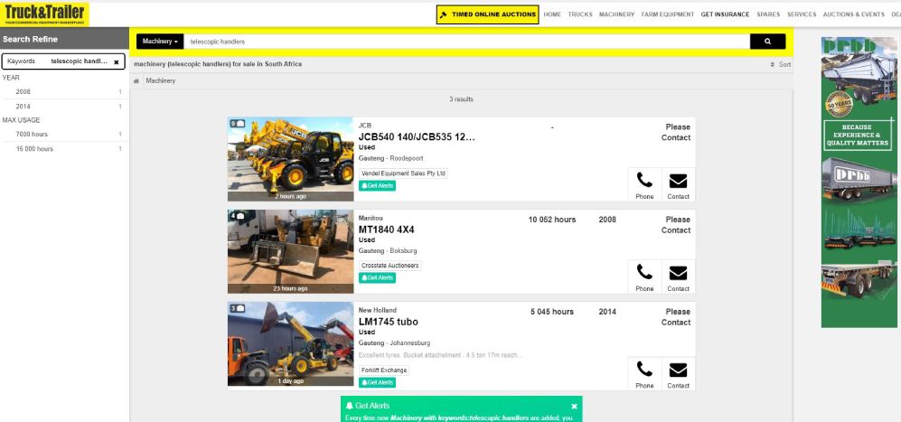 How to find a Telescopic Handler For Sale on Truck & Trailer