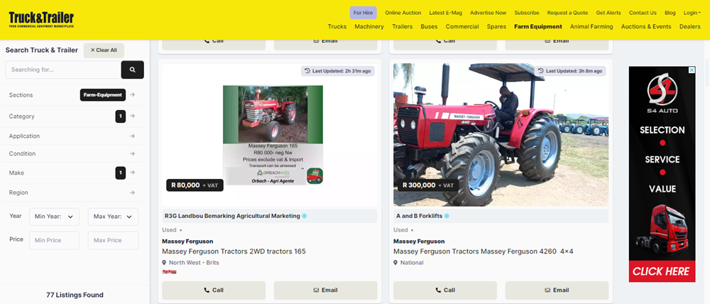 Massey Ferguson Tractor, Massey Ferguson, tractors on Truck & Trailer, tractor.png