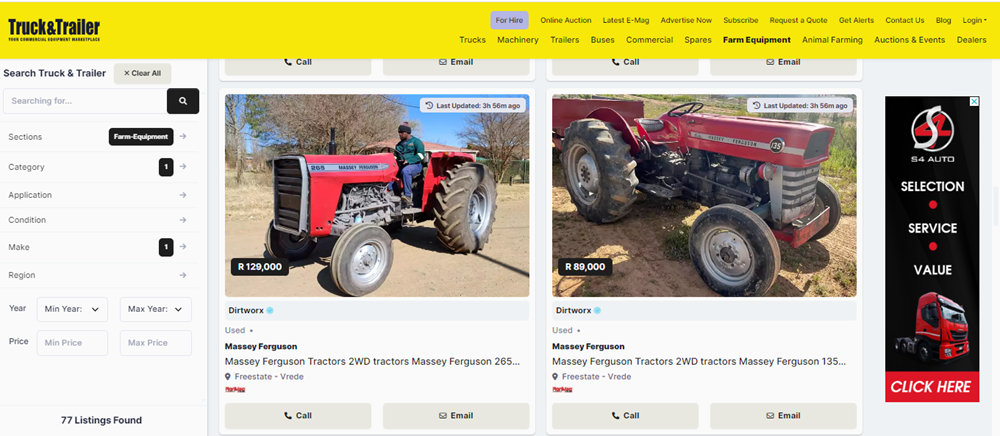 Massey Ferguson Tractor, Massey Ferguson, tractors on Truck & Trailer, tractor for sale.png