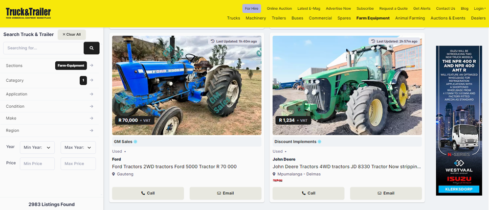 Role of tractors in rural development, the role of tractors, tractors for sale on Track & Trailer, tractors on Truck & Trailer.png