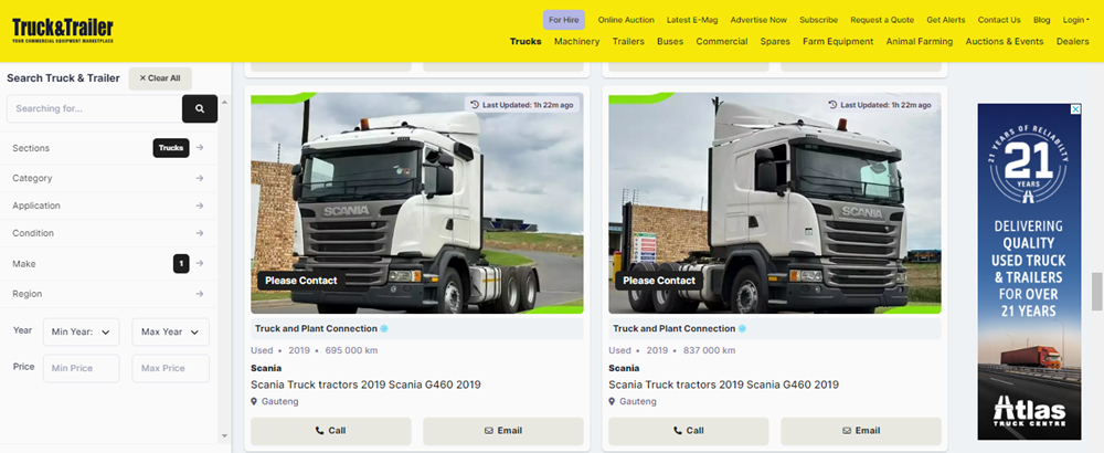 Scania trucks in South Africa, Scania Trucks on Truck & Trailer, trucks for sale, Scania R-Series.png