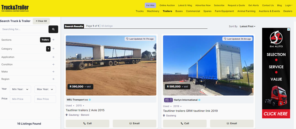 Tautliner trailers in freight transport, benefits of Tautliner trailers, Tautliner trailers on Truck & Trailer, trailers for sale.png