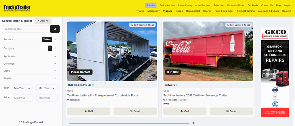 Tautliner trailers, trails for sale, tautliner trailers for sale on Truck & Trailer, trailers, Truck & Trailer.png