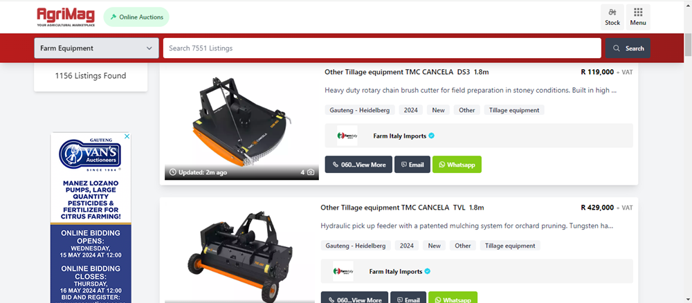 Tillage equipment on AgriMag, Tillage equipment in South Africa, Tillage equipment, tillage equipment for sale.png
