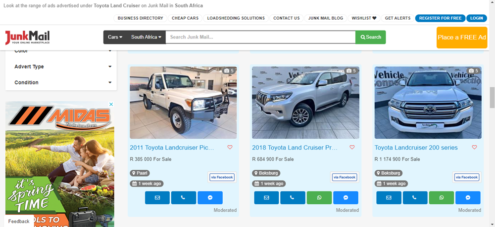 Toyota Land Cruiser, Toyota cars on Junk Mail, Land Cruiser for sale, new cars, used car, cars.png