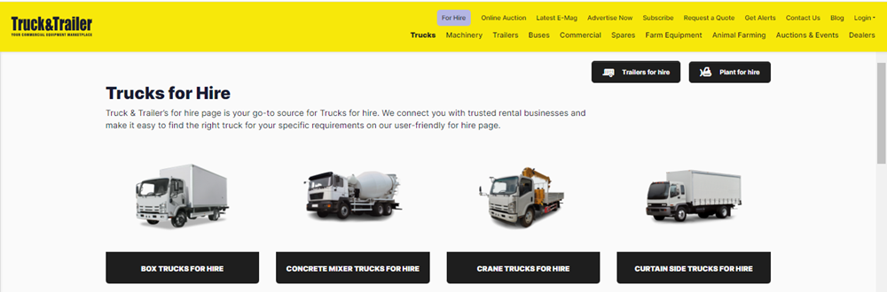 Truck hire, truck hire on Truck & Trailer, rent trucks, truck hiring, trucks for hire, Photo on Truck & Trailer.png
