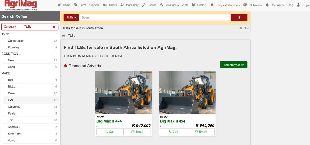 How to find TLBs for sale on AgriMag