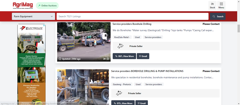 borehole equipment for sale, borehole machinery, borehole drilling equipment, borehole equipment, Photo on AgriMag.png