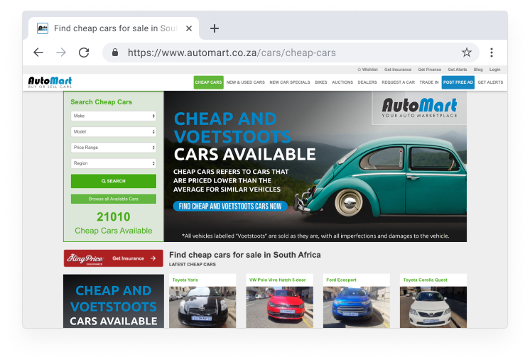 Cheap Cars Page | Auto Mart