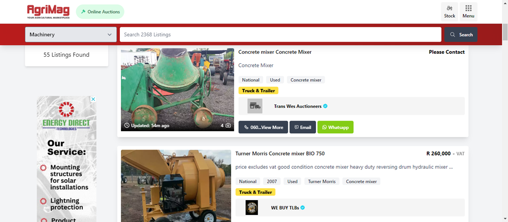 concrete mixers in South Africa, concrete mixers, concrete mixers for sale on AgriMag, machinery.png