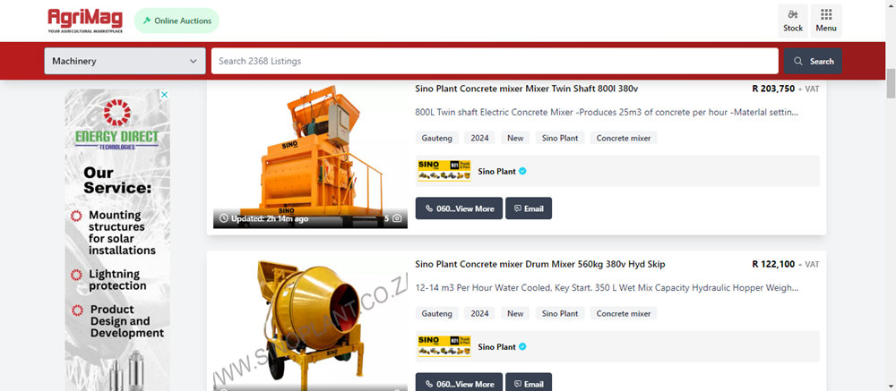 concrete mixers in South Africa, concrete mixers, concrete mixers for sale on AgriMag, machinery for sale.png