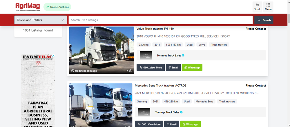 double axle truck tractors in South Africa, double axle truck tractors, maintenance for double axle truck tractors,truck tractors for sale on AgriMMag, truck tractors for sale.png