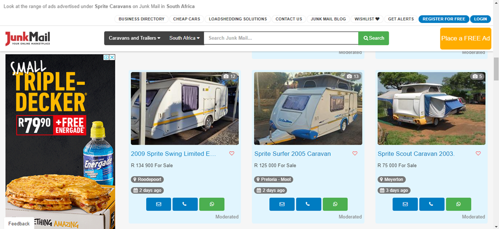 eco-friendly features of Sprite caravans, caravans, campers and trailers on Junk Mail, Sprite caravans, Sprite surfer.png